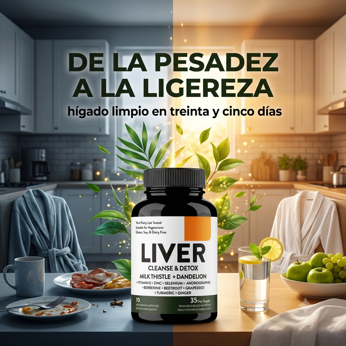 Liver Cleanse Detox — Bebida Natural para Limpieza Hepática · Cardo Mariano + Alcachofa + Cúrcuma
