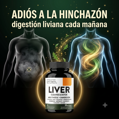 Liver Cleanse Detox — Bebida Natural para Limpieza Hepática · Cardo Mariano + Alcachofa + Cúrcuma